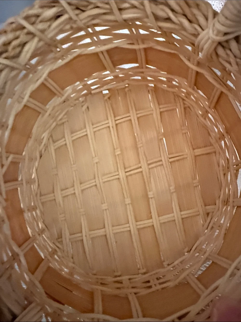 Wicker Fruit Accent Basket with Ceramic Handles